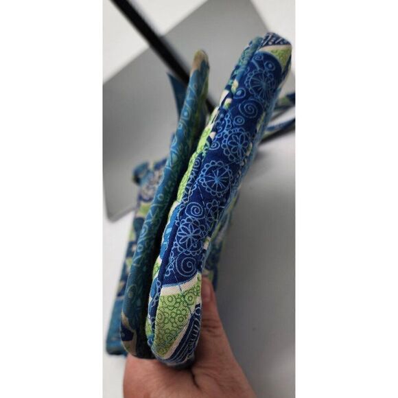 Vera Bradley Blue & Green Quilted Crossbody Bag With Floral Pattern - Picture 6 of 8